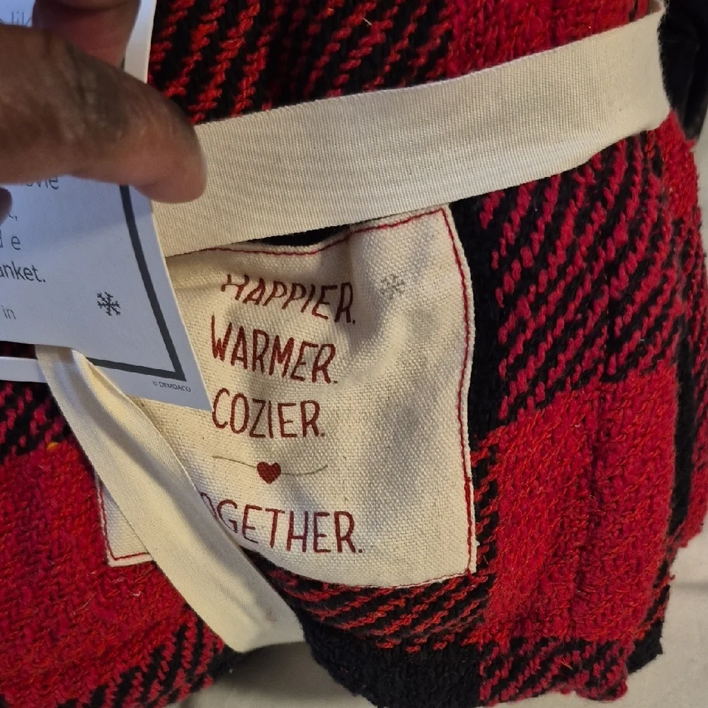 Red & Black Buffalo Check Family Throw
